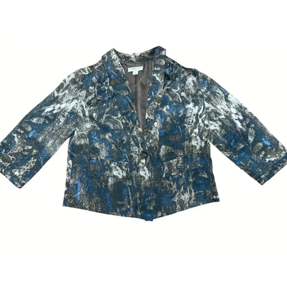 Vintage Abstract Print Womens Blazer Jacket 3/4 Sleeve size Small - Picture 6 of 12